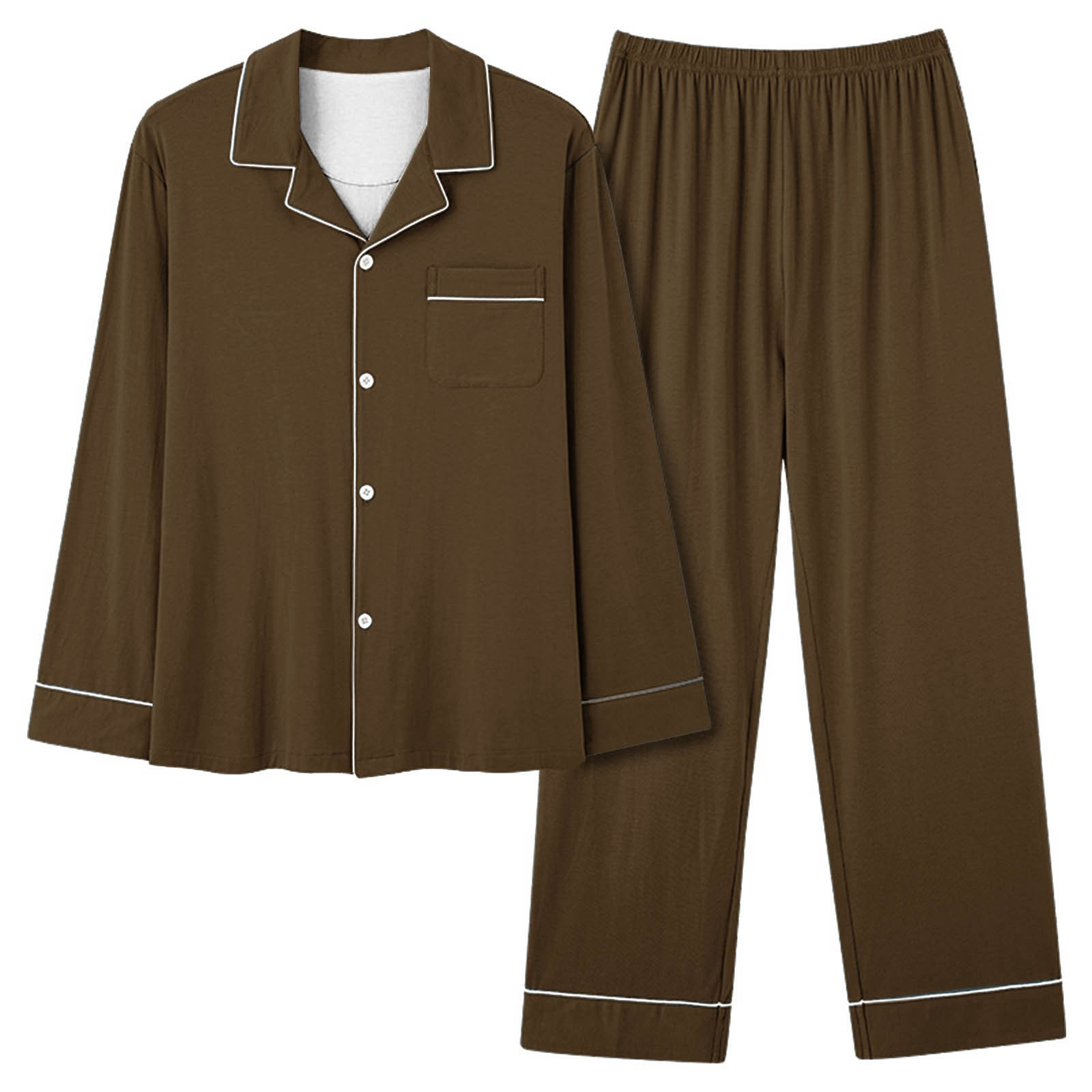 thumbnail image 4 of Traje de pijama informal de poliéster para mujer - Cuello en V, diseño con bolsillos - Para todas las estaciones - Tallas S-XXXL, 4 of 4